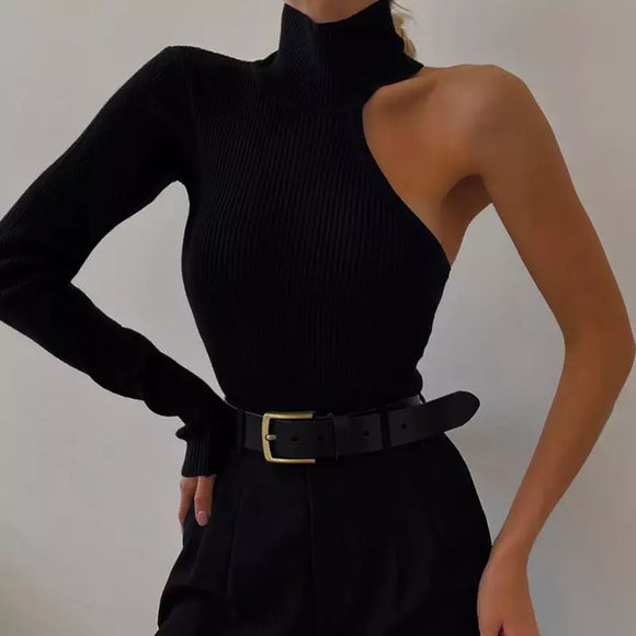 Harriet One-sleeve Turtleneck